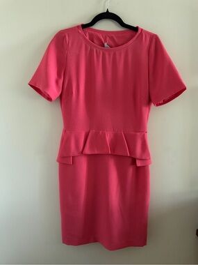 New! Hoss Intropia Coral Pink Peplum Dress